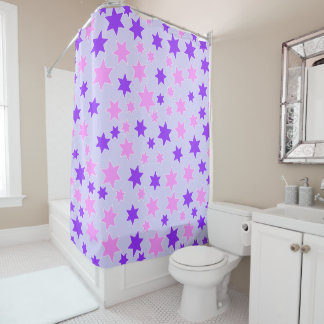 Rideaux De Douche Étoiles violettes et roses