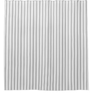 Rideaux De Douche Étroite bande de charbon de bois Gris Matton blan