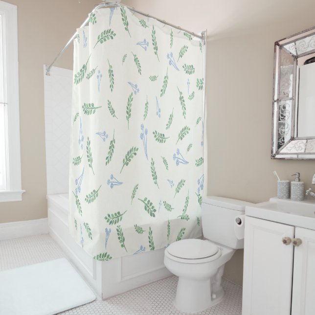 Rideaux De Douche Eucalyptus & Dandelions Motif botanique (En situation)