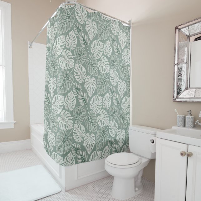 Rideaux De Douche Exotic Elegant Monsteras (En situation)