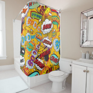 Rideaux De Douche Explosions de l'art pop des bandes dessinées humor