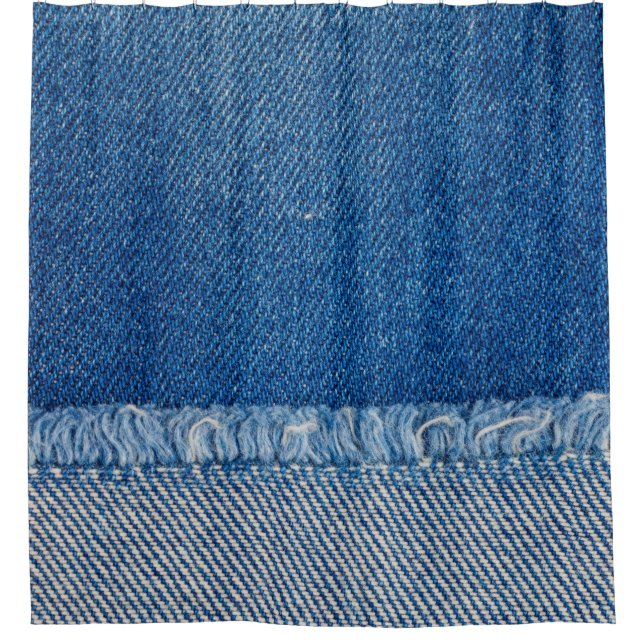 Rideaux De Douche Fabric Blue Jeans Arrière - plan, texture Denim (Devant)