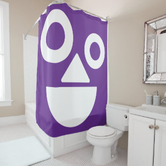 Rideaux De Douche Face joueuse minuscule royal violet amusant