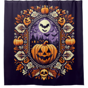 Rideaux De Douche Fair Isle/Colorwork Vintage Halloween/automne