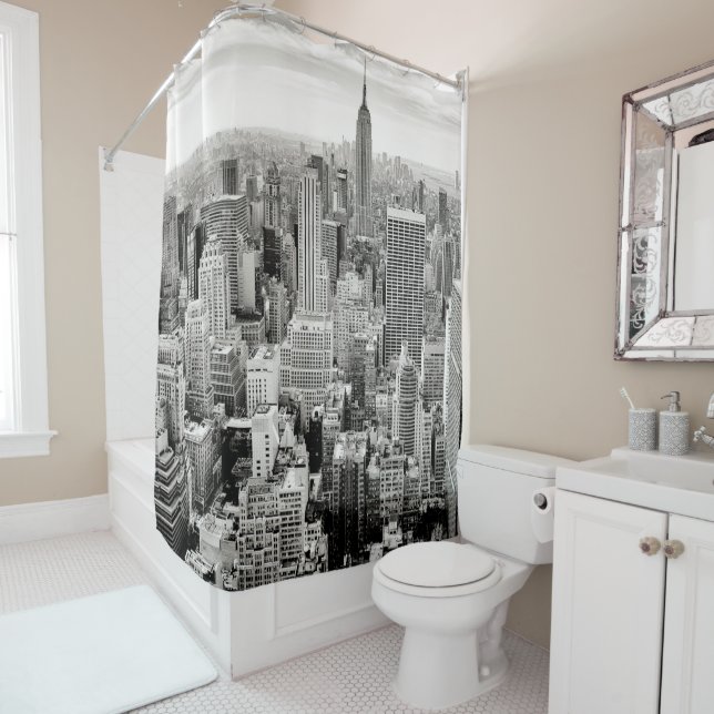 Rideaux De Douche Faire du mien Manhattan aussi (En situation)