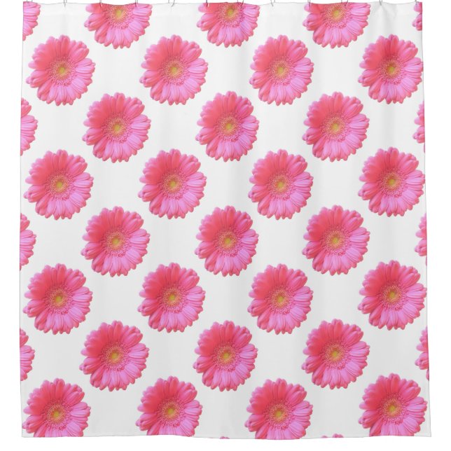 Rideaux De Douche Faisée de gerbera rose (Devant)
