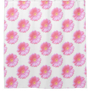 Rideaux De Douche Faisée de gerbera rose pâle