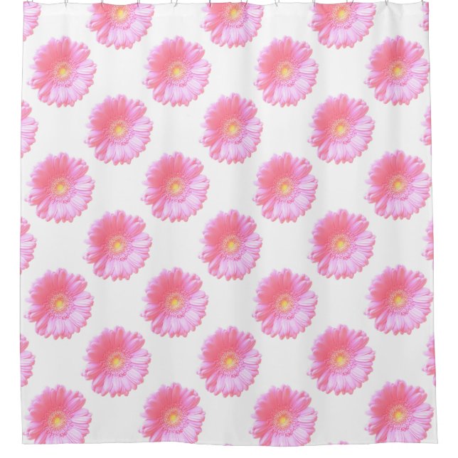 Rideaux De Douche Faisée de gerbera rose pâle (Devant)