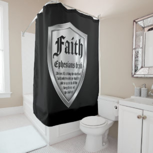 Rideaux De Douche Faith Bouclier foi chrétienne Bible Verse Ephésien