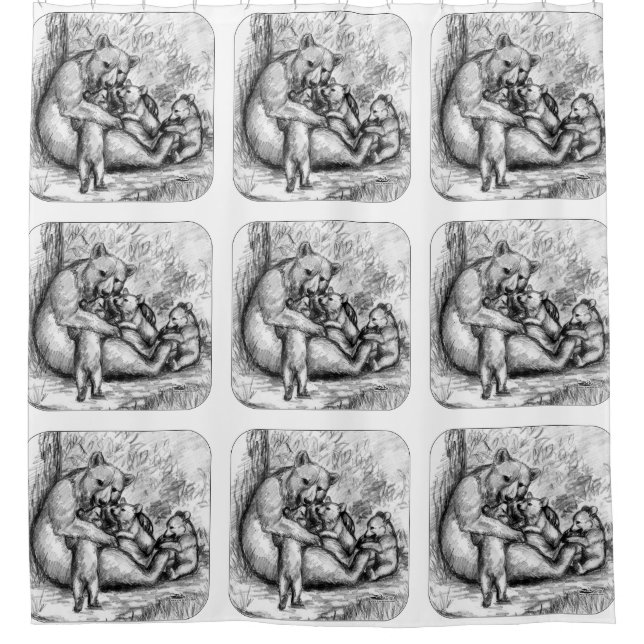 Rideaux De Douche Famille d'ours (Devant)