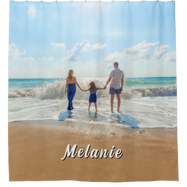 Rideaux De Douche Family Photo Shower Curtain Personalized Name (Devant)