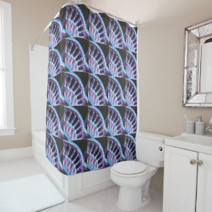 RIDEAUX DE DOUCHE FANS D'ARCHITECTURE BLEU VIOLET