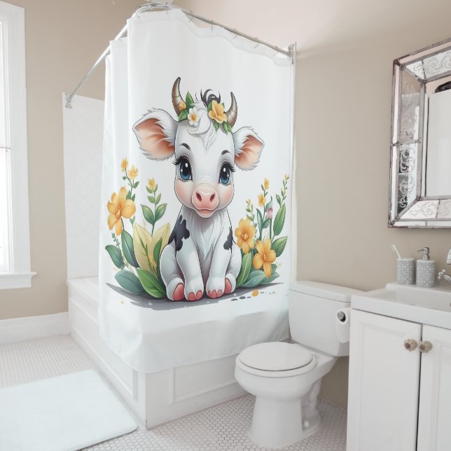 Rideaux de douche fantaisistes et drôles avec des  (En situation)