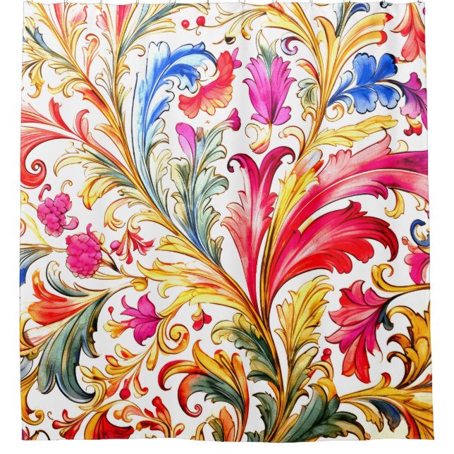 Rideaux De Douche Fantastique design florentin Feuilles (Devant)