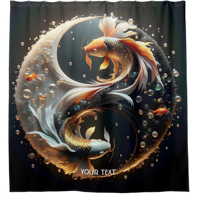 Rideaux De Douche Fantasy Cute Koi Yin Yang (Devant)
