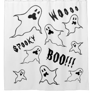 Rideaux De Douche Fantômes d'Halloween Éffrayants personnalisés