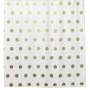 Rideaux De Douche Faux Gold Foil Polka Dot Salle de bain Douche ride