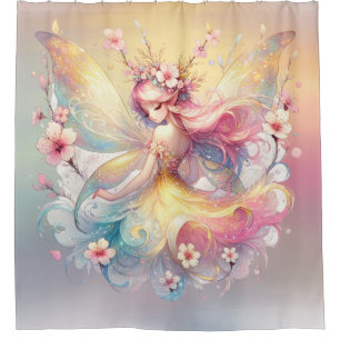 Rideaux De Douche Fée douce Fée Jaune Princesse Filles