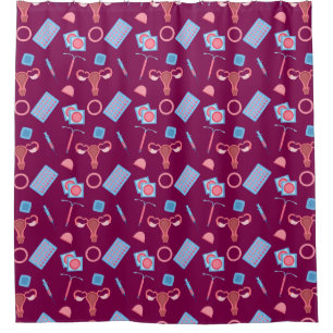 Rideaux De Douche Feministe Motif de la contraception