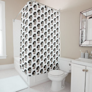 Rideaux De Douche Femme Art Déco Vintage portant un chapeau des gant