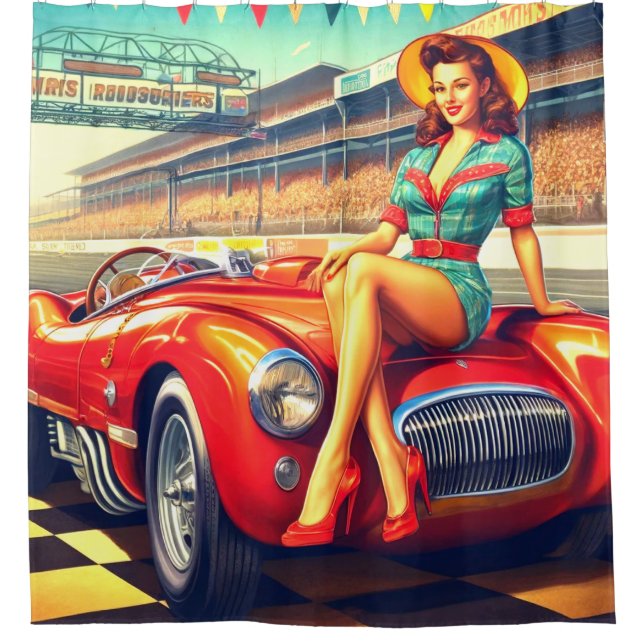 Rideaux De Douche Femme de l'IA (Devant)