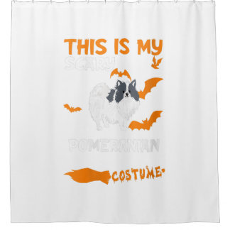 Rideaux De Douche Femme Poméranienne Noir Et Blanc Costume