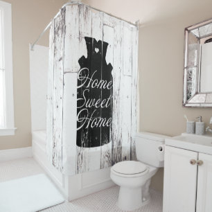Rideaux De Douche Ferme Bois blanc Jeu de lait rustique Jeu de lait