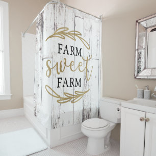 Rideaux De Douche Ferme Douce Ferme Blanche Bois Maison de Campagne