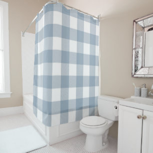 Rideaux De Douche Ferme Rustic Blue Buffalo Plaid Carré