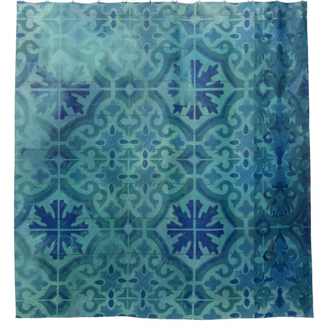Rideaux De Douche Ferme rustique Vieux Havane Carrelage Plage Motif (Devant)