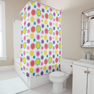 Rideaux De Douche Fête de Jardin Fleurs Amusantes Colorées