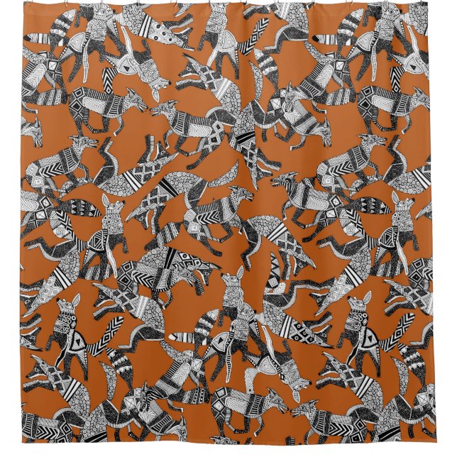 Rideaux De Douche fête du renard des bois orange (Devant)