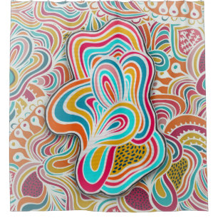 Rideaux De Douche Fête motif de Doodling