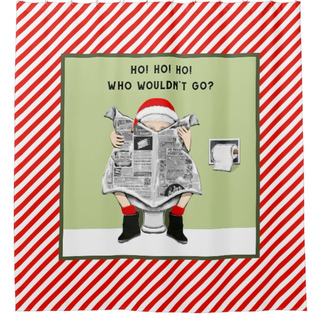 Rideaux De Douche Fêtes de Noël amusantes (Devant)