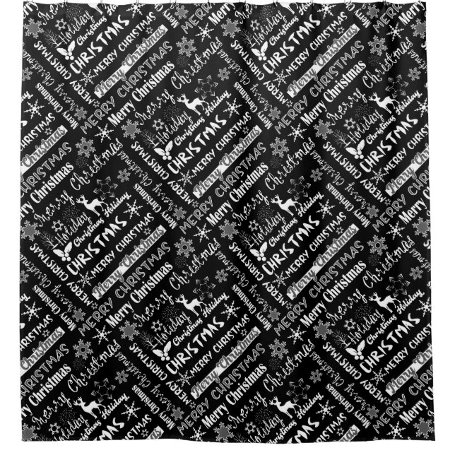 Rideaux De Douche Fêtes de Noël, motif de Noël (Devant)