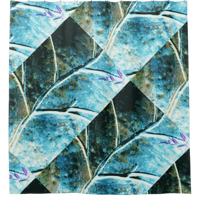 Rideaux De Douche feuille de cuivre verdigris (Devant)