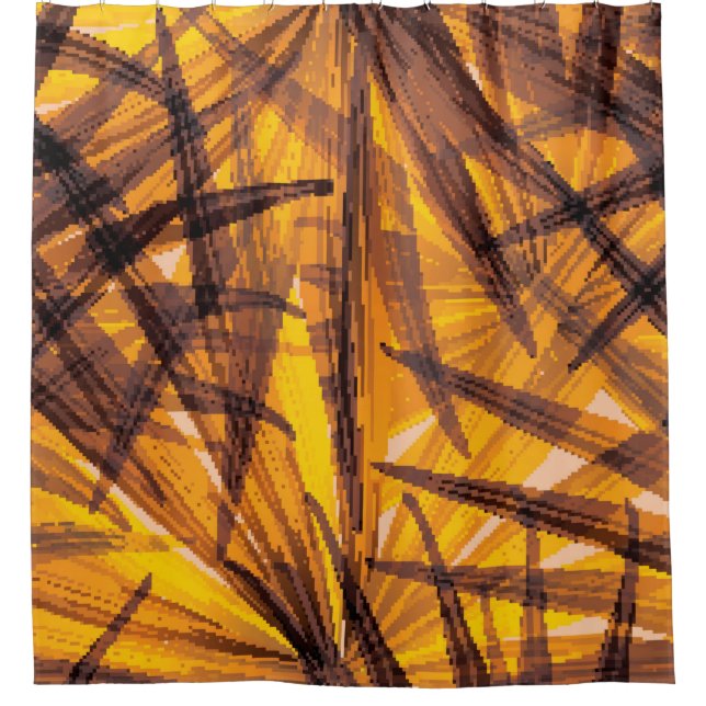 Rideaux De Douche Feuille de palme tropicale motif (Devant)