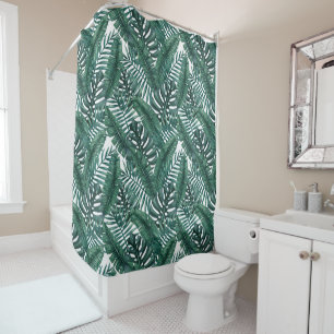 Rideaux De Douche Feuille de palmier tropical vert Feuille de banani