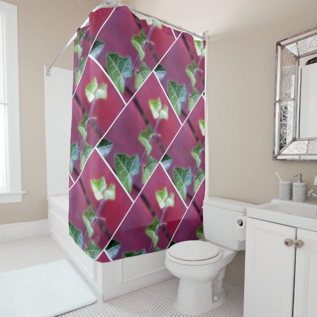 Rideaux De Douche Feuille ivoire (En situation)