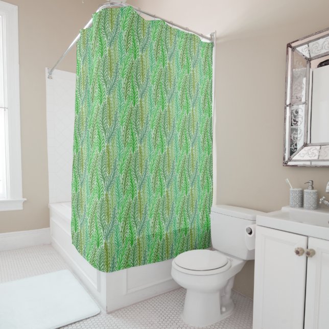 Rideaux De Douche Feuille verte (En situation)
