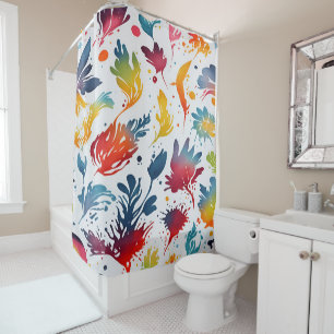 Rideaux De Douche Feuilles aquarelle
