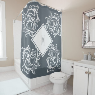 Rideaux De Douche Feuilles blancs ornés défilés - Personnalisés
