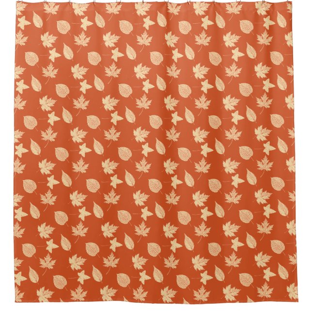 Rideaux De Douche Feuilles d'automne - mandarin orange (Devant)