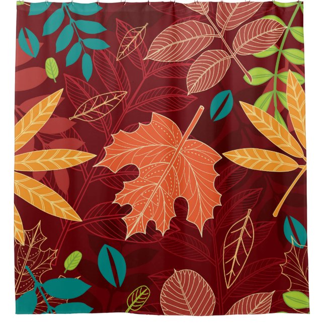Rideaux De Douche Feuilles d'automne : Motif de la nature sans trans (Devant)