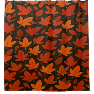 Rideaux De Douche Feuilles d'automne orange