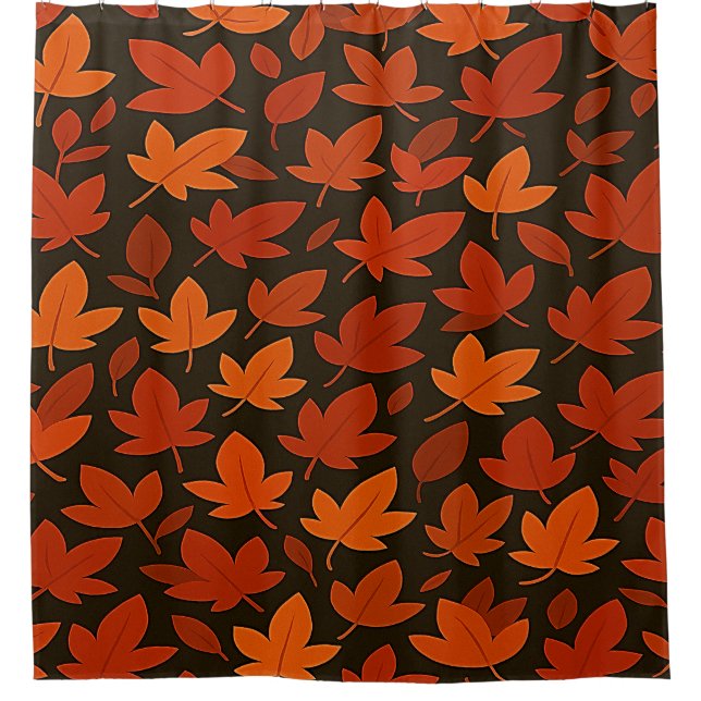 Rideaux De Douche Feuilles d'automne orange (Devant)