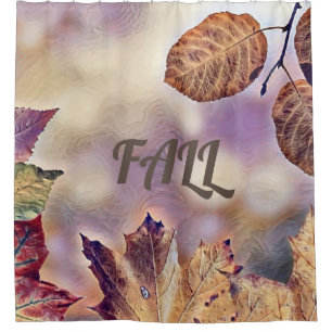Rideaux De Douche Feuilles de automne colorées avec aquarelle de cou