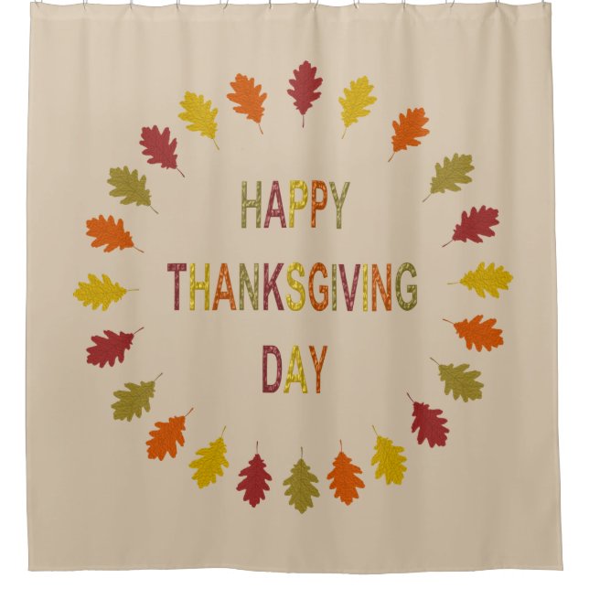 Rideaux De Douche Feuilles de chêne de Thanksgiving (Devant)