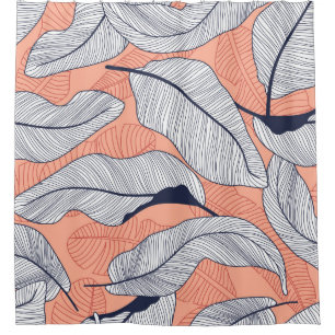 Rideaux De Douche Feuilles de la Jungle Motif Tropical sans couture