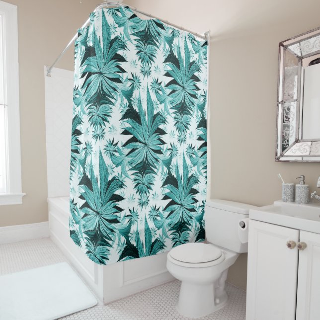 Rideaux De Douche Feuilles de mer....... (En situation)